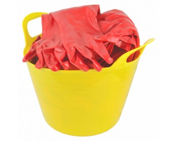 Bucket of 18in PVC Coated Cotton Gauntlets